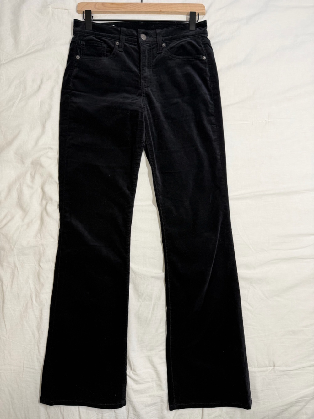 GAP Black Velveteen Pants Womens 29x30 Straight Leg Soft Luxe